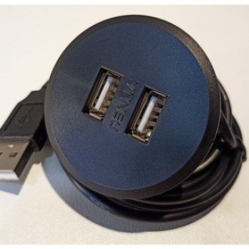 Tomada USB/TIPO C de embutir preta (30 unidades)